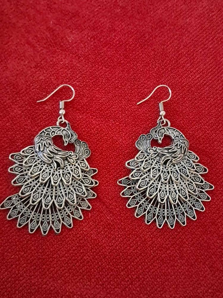 2 Pair, Peacock Inspired Drop Earrings