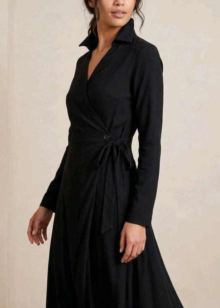 Elegant Black Wrap Gown