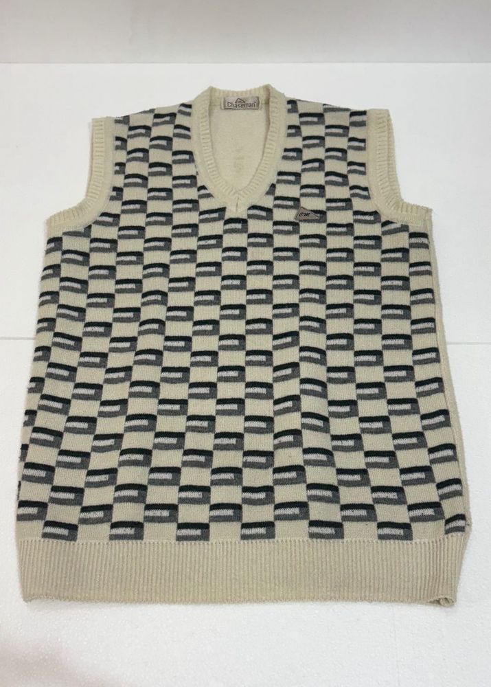 Vintage Patterned Knit Vest