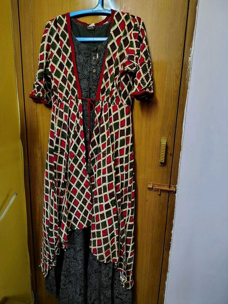 Bohemian Diamond Print indo western Set