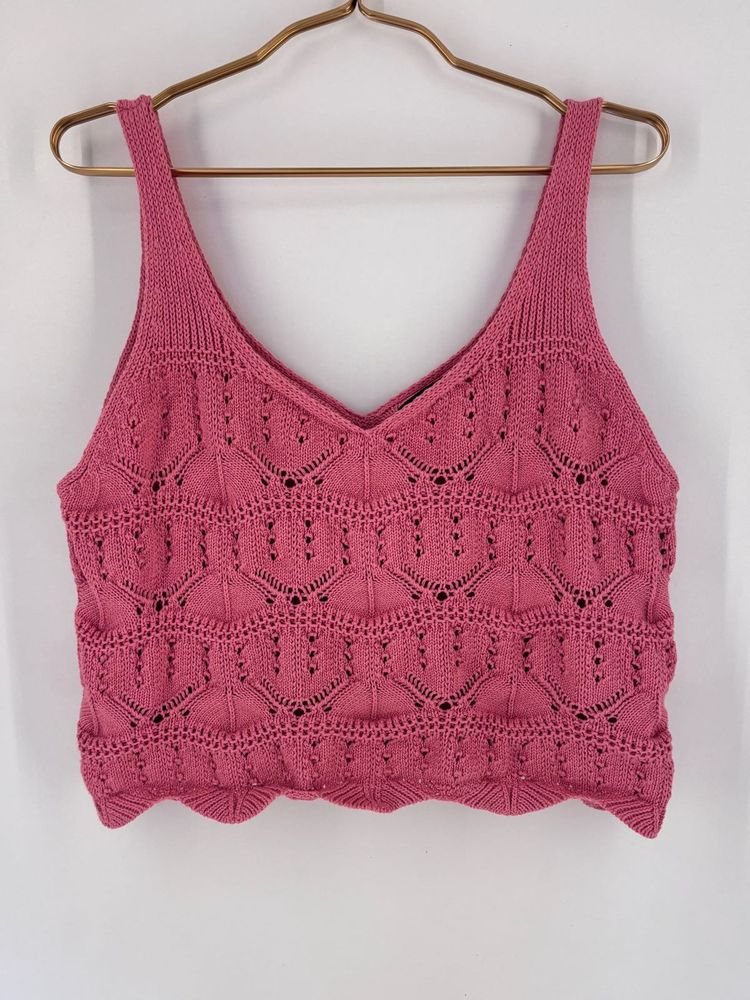 Pink Knit Tank Top