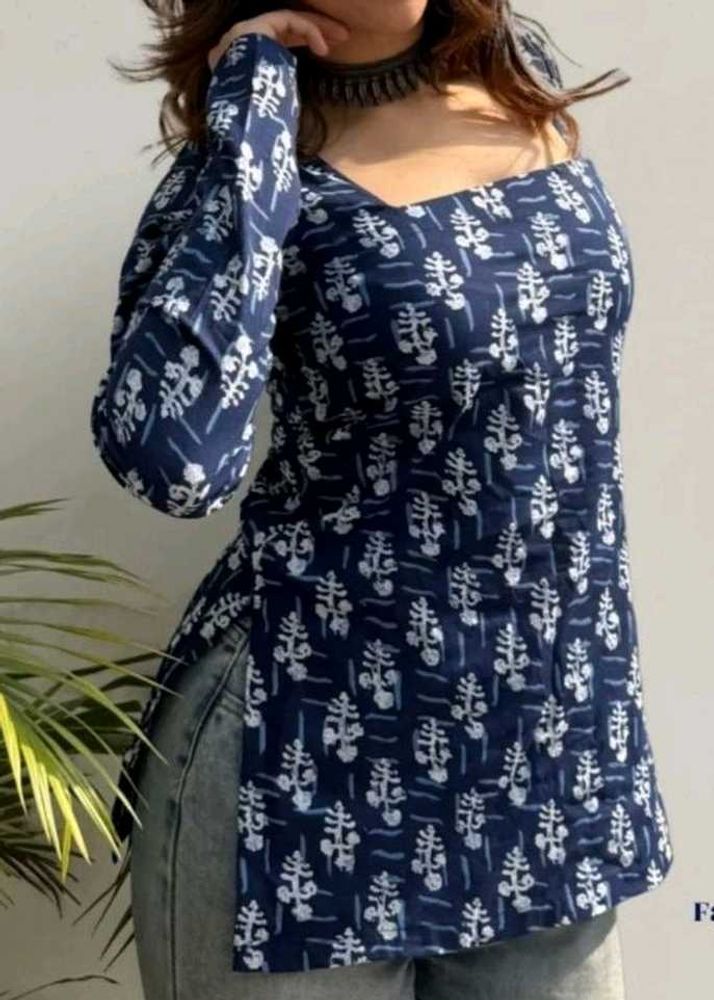 Stylish Blue Printed Kurta