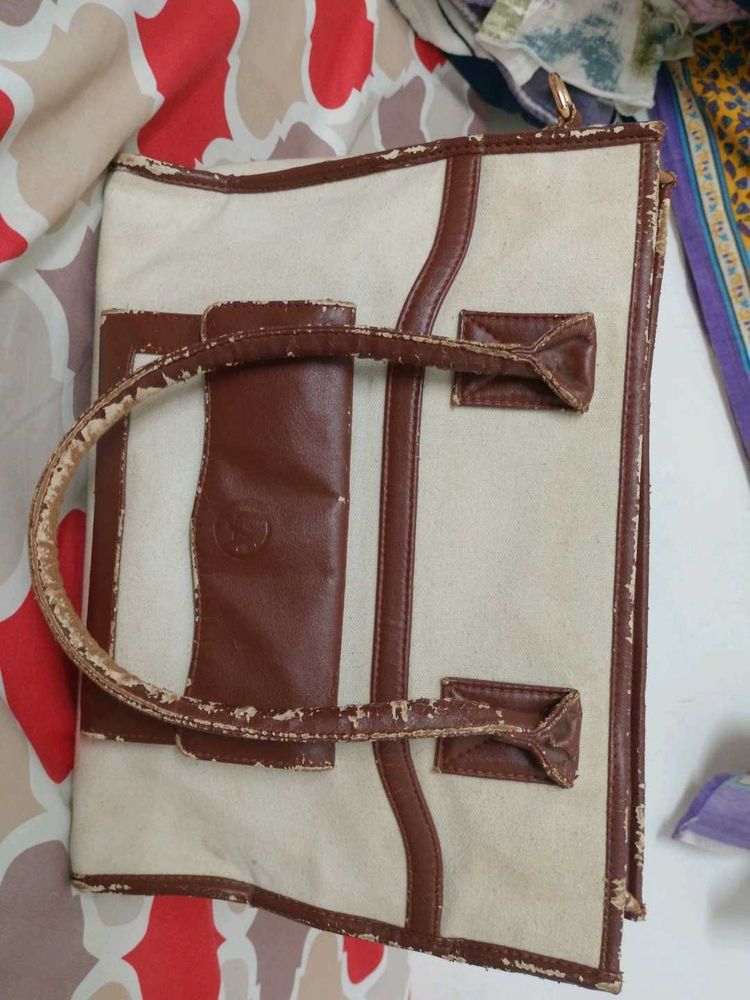 Classic Cream &amp; Brown Tote Bag