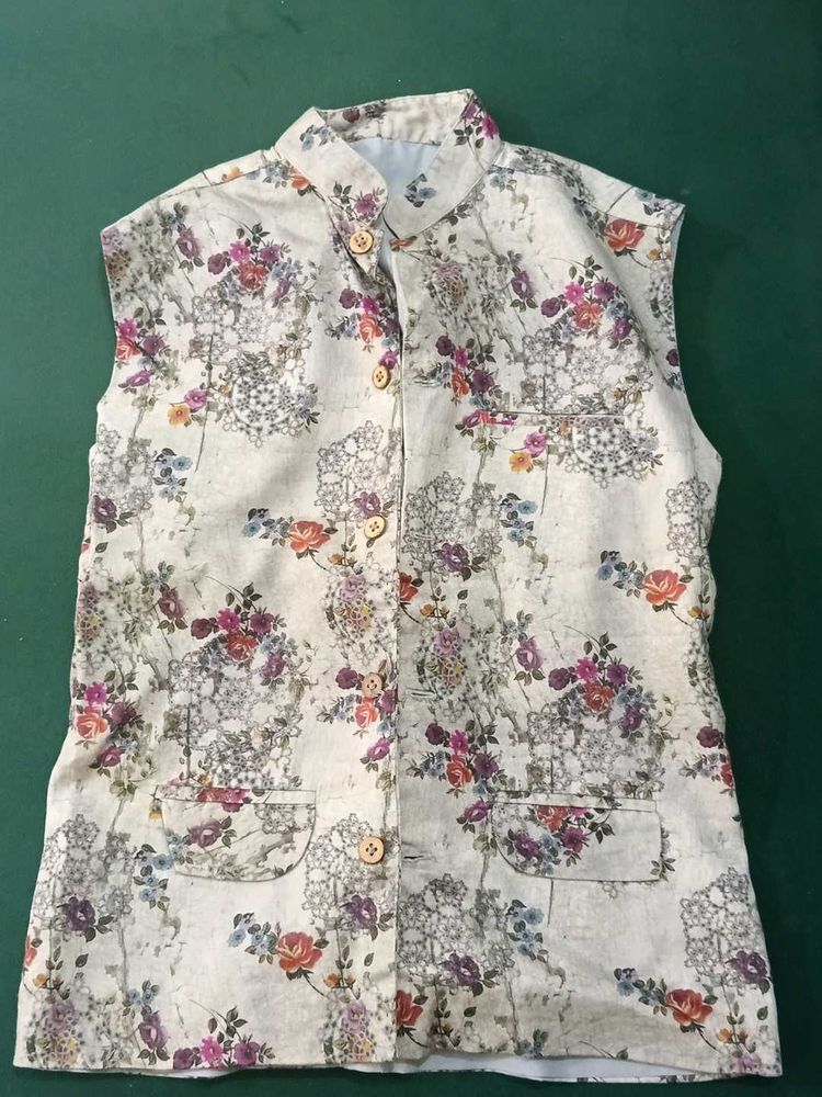 Boys Floral Nehru Jacket