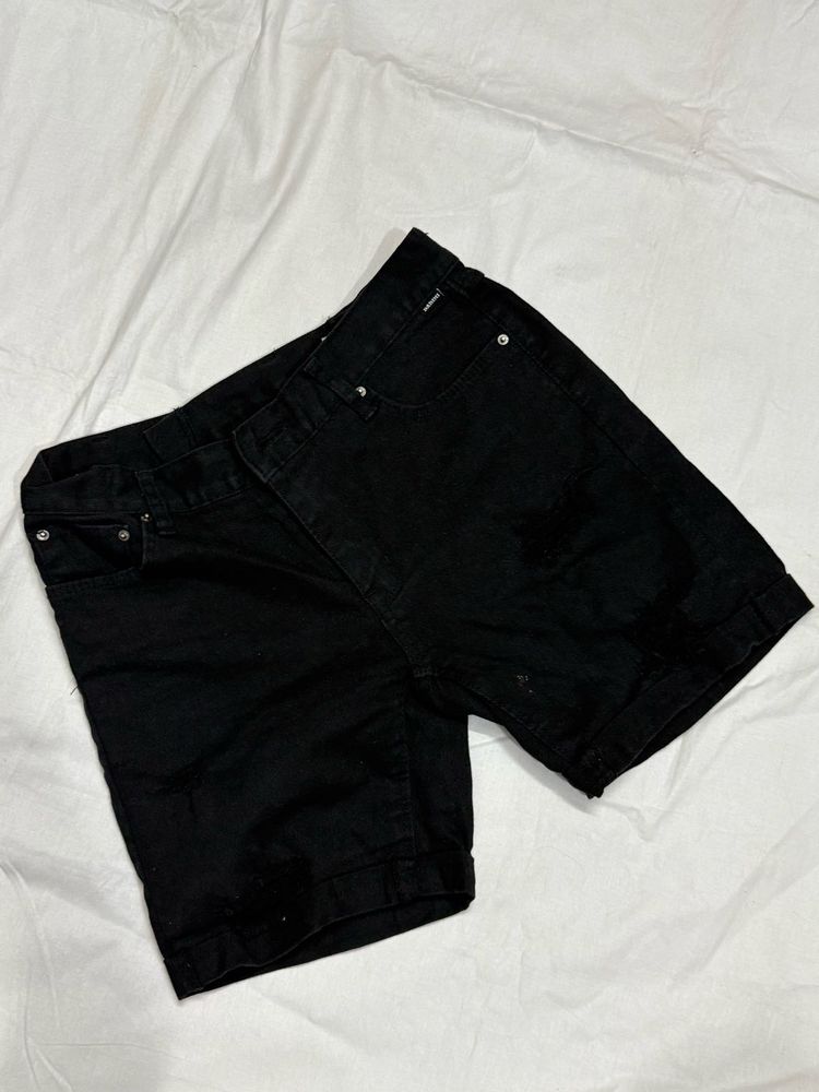 Black Denim Shorts