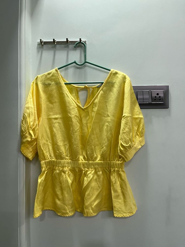 Butter Yellow Peplum Top