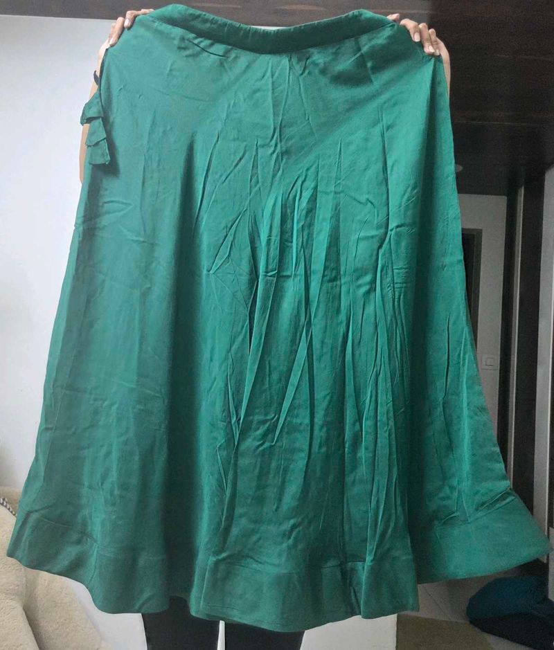 Elegant Emerald Green Ethnic Skirt