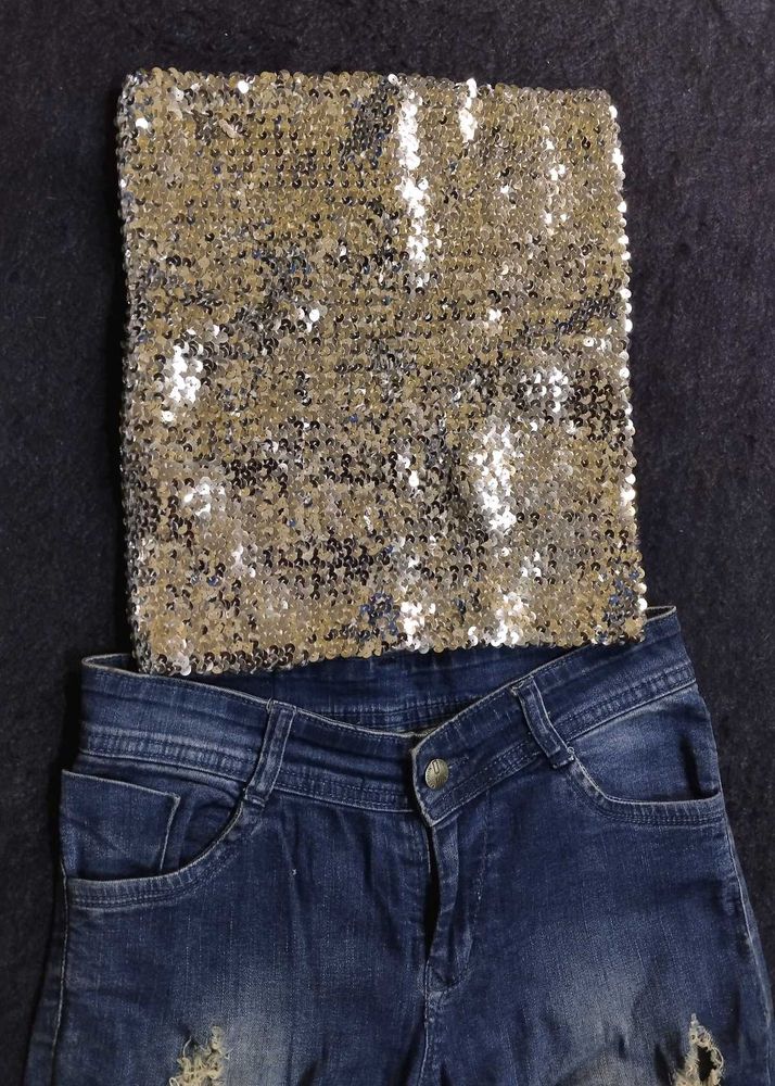Sequin Embellished tube top