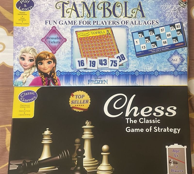 2 Fun Family Games: Tambola &amp; Chess Combo