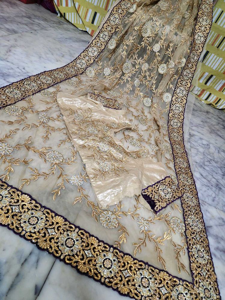 fully net saree with blouse