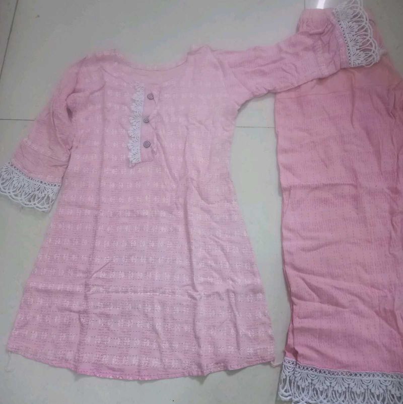 Pink Kurta with Palazzo Set summer comfort