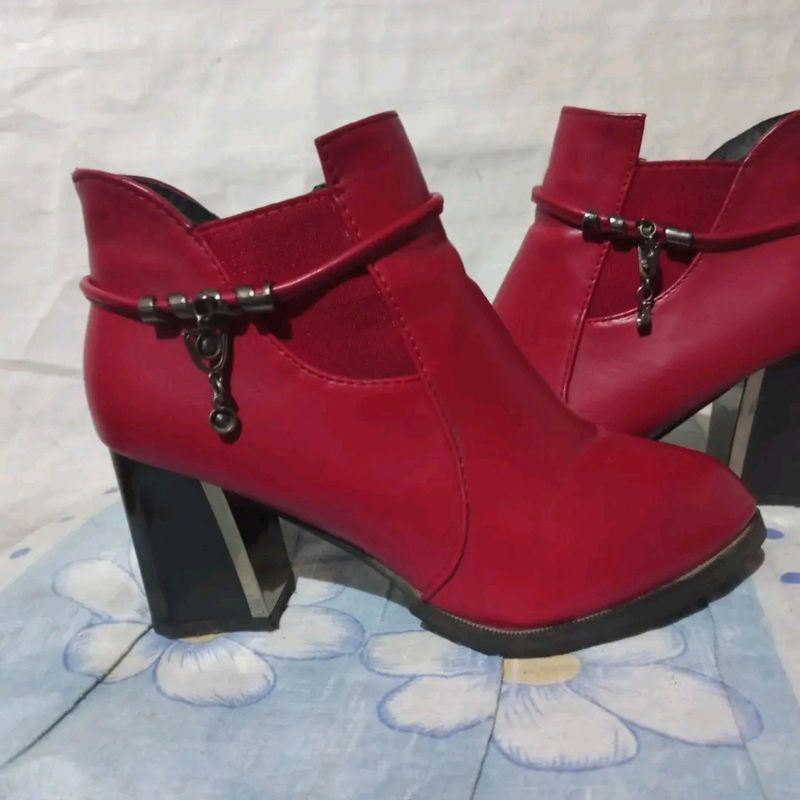 Red Ankle Boots