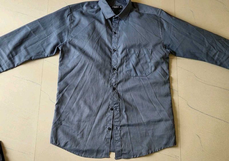 Men's Grey Long Sleeve Shirt