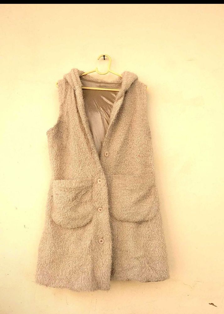 Cozy Sleeveless Hooded Vest