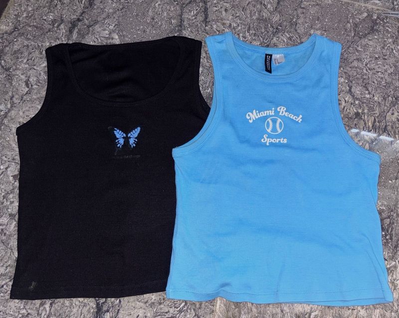 2 Pack Women's Tank Tops - Black &amp; Blue