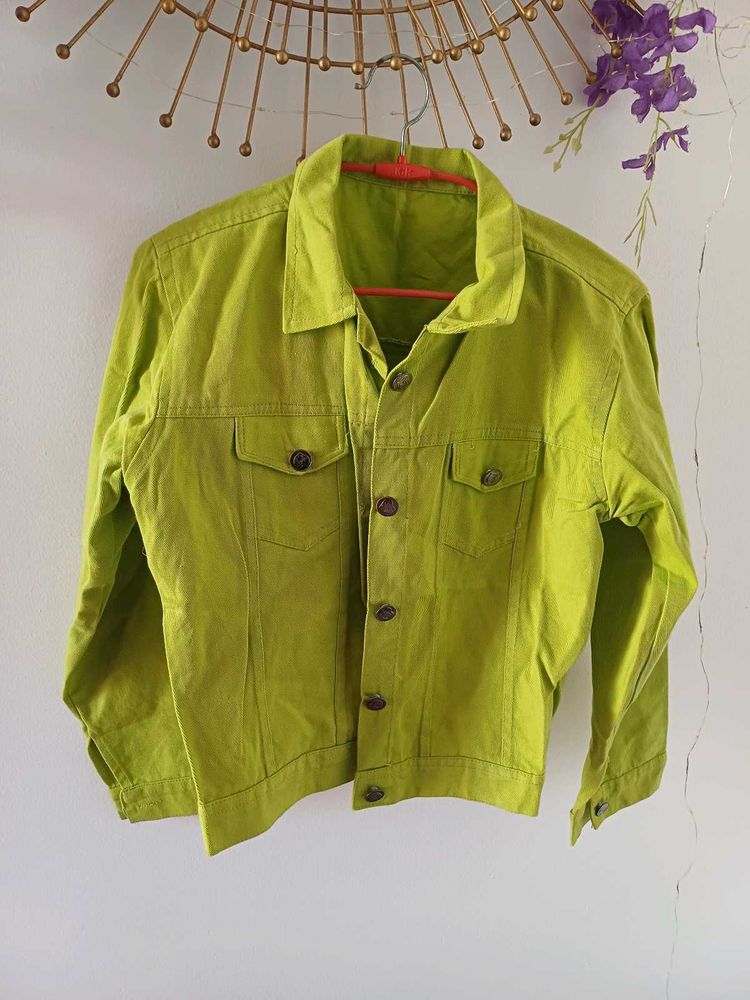 Parrot green Denim Jacket