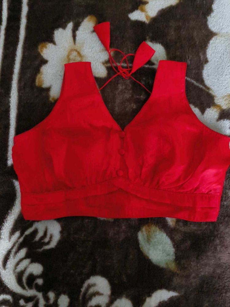 Red Readymade Saree Blouse