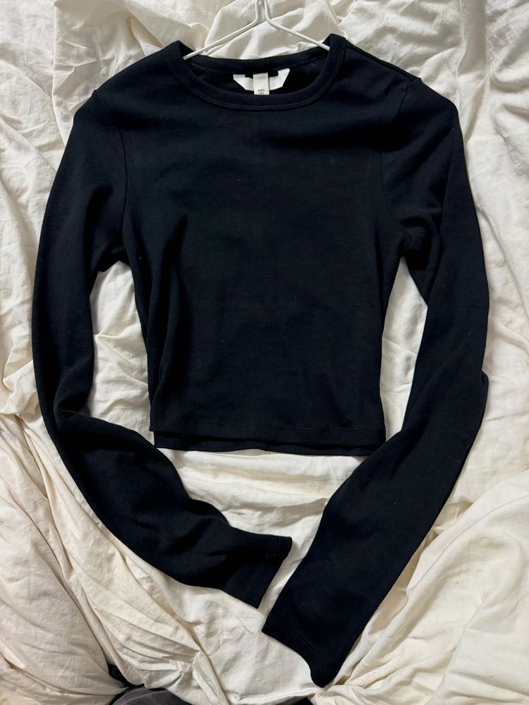H&amp;M Black Long Sleeve Top