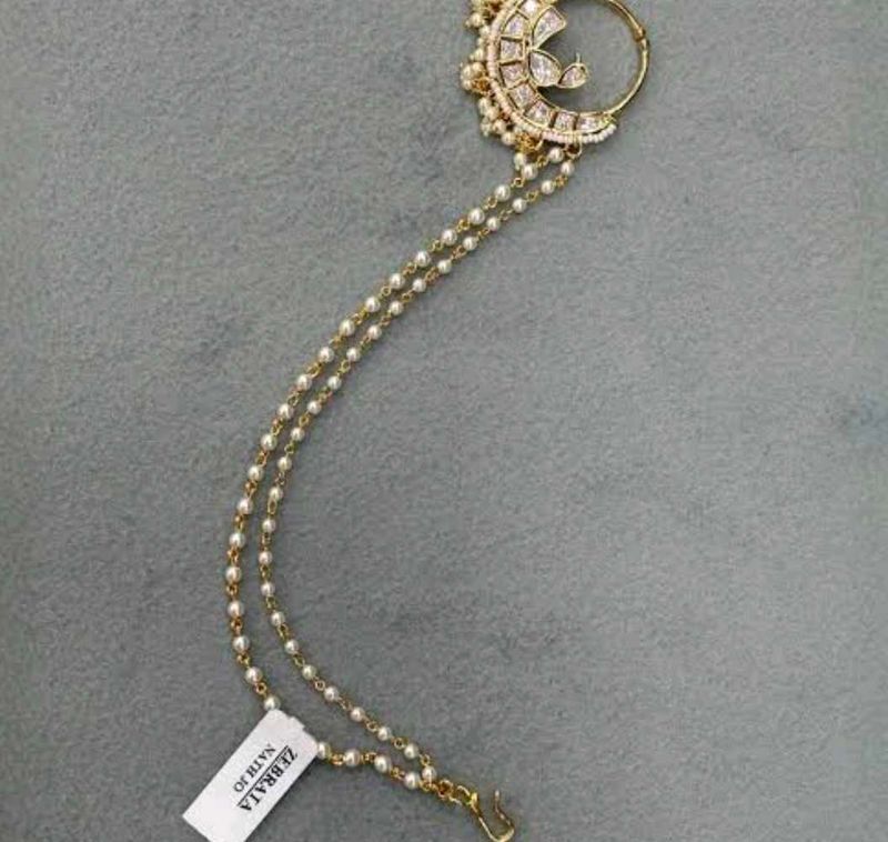 Elegant Pearl &amp; Kundan Nath