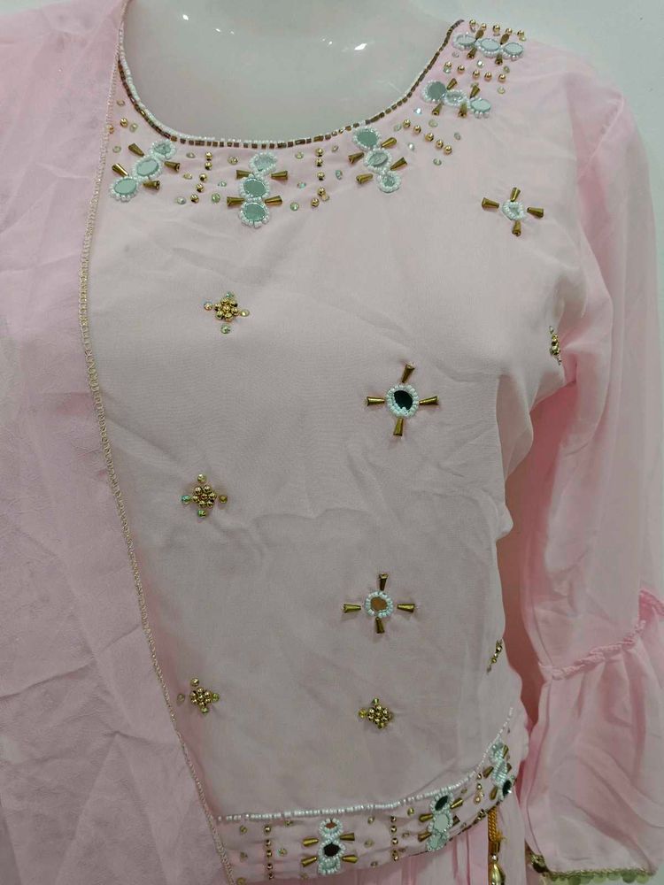 Pink Embroidered Kurta Set with Dupatta