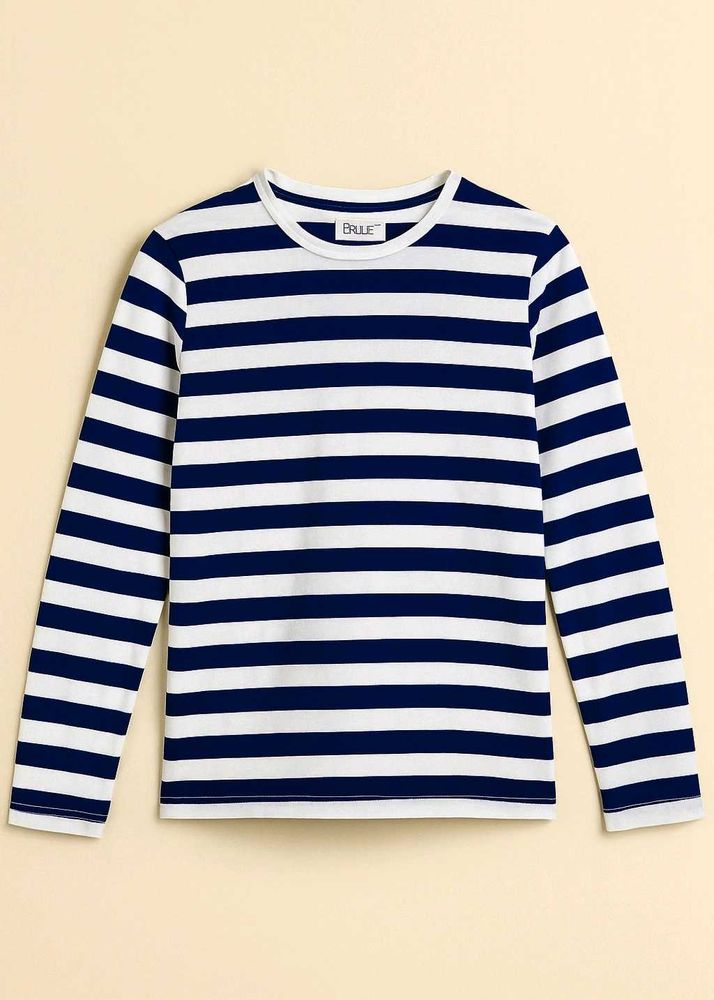 full sleeve black/dark blue &amp; white striped tshirt