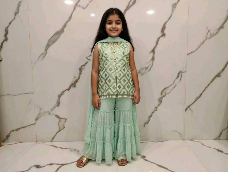 Adorable Girls' Ethnic Garara Set