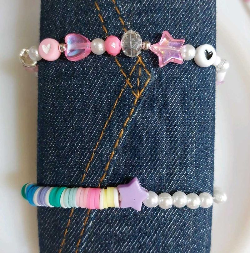 Y2K Inspired Beaded Bracelets - Set of 2