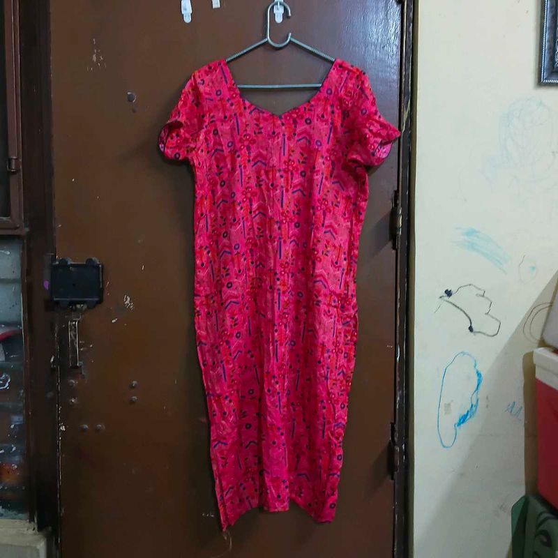 Vibrant Pink Printed Kurta