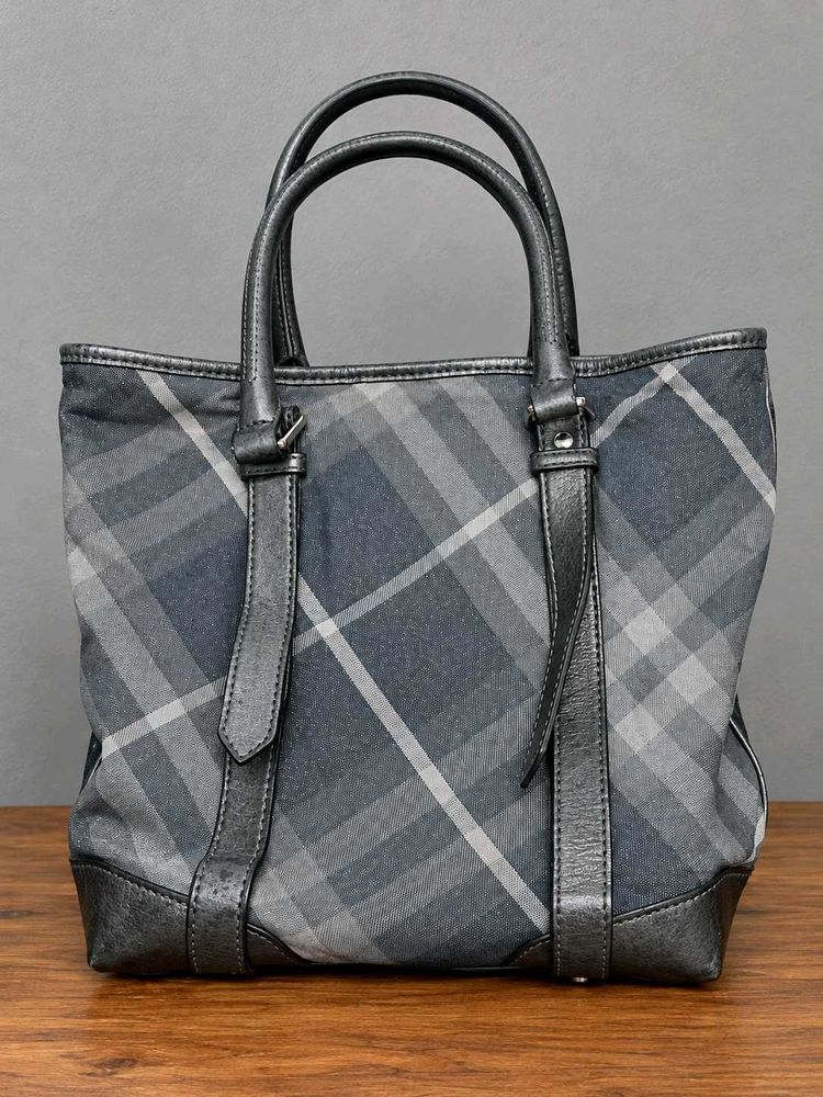 Authentic Burberry Plaid Tote Bag