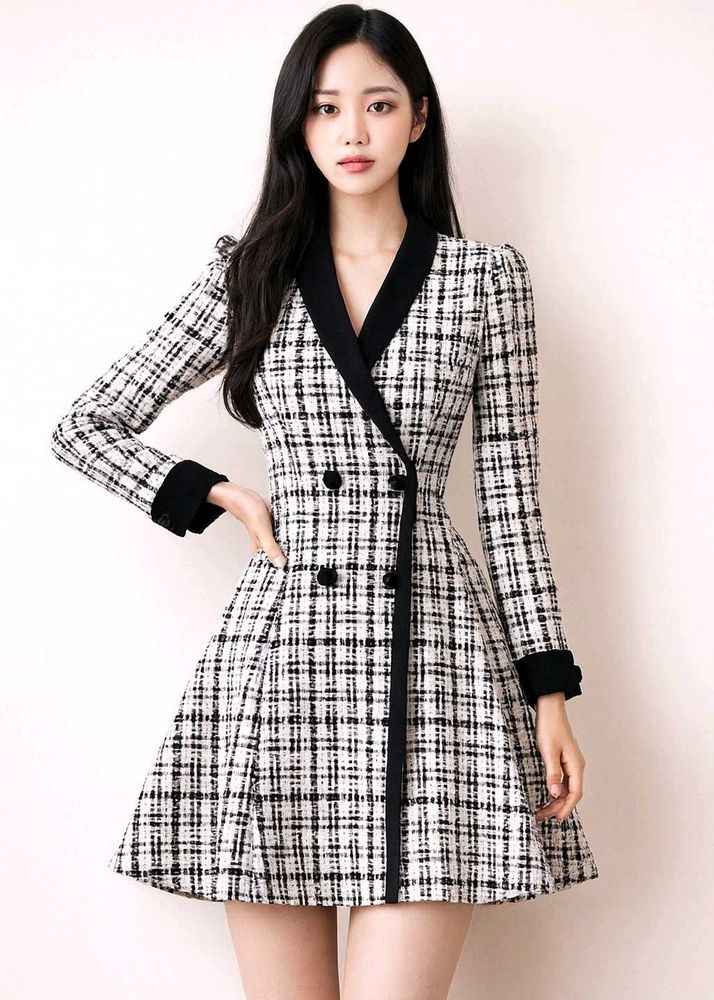 Korean Tweed Style Dress for women