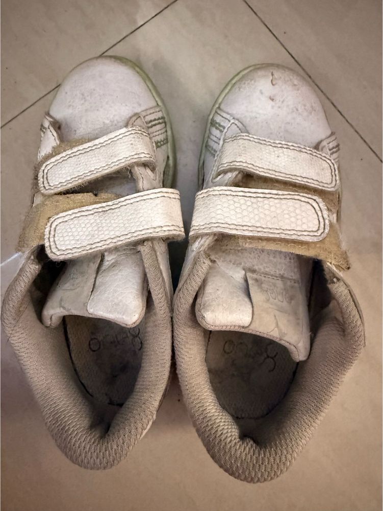 White Velcro Strap Casual Shoes for kids