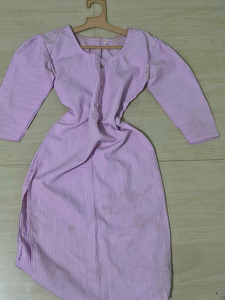 Light Purple Striped Kurta