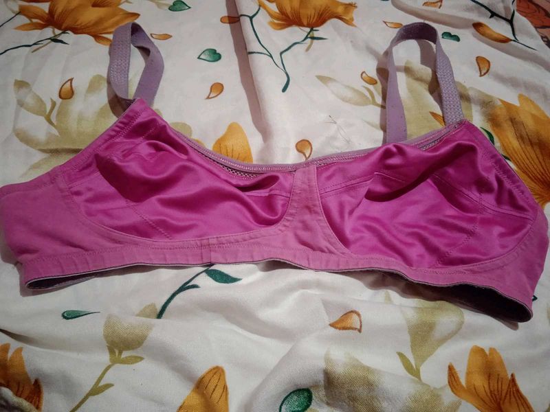 Pink Satin Bra