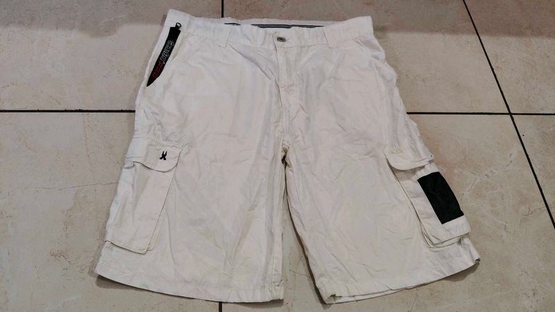 Men's White Cargo Shorts