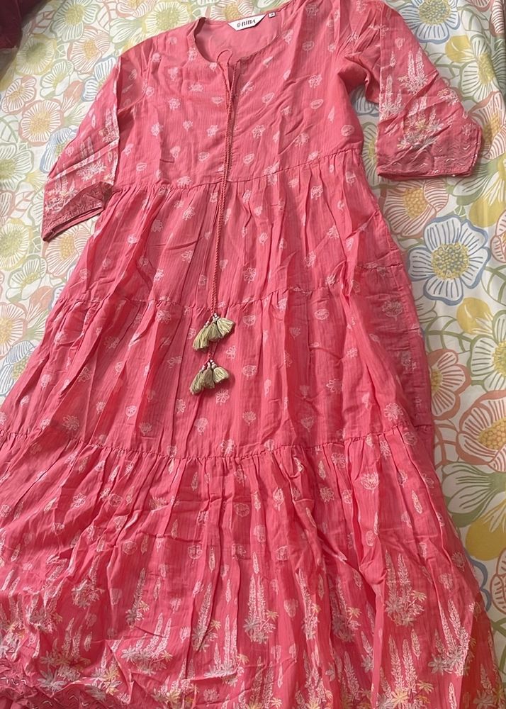 Biba Pink A- Line Kurta