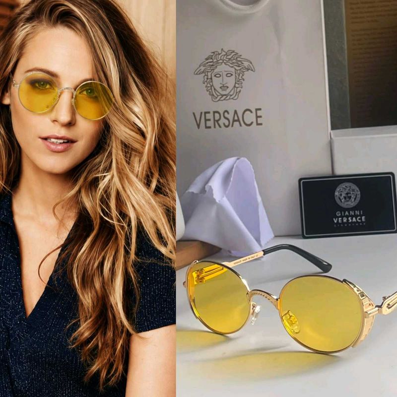Versace Round Yellow Lens Sunglasses FOR UNISEX