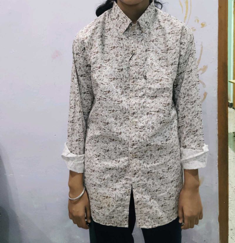 Abstract Print Button-Down Shirt