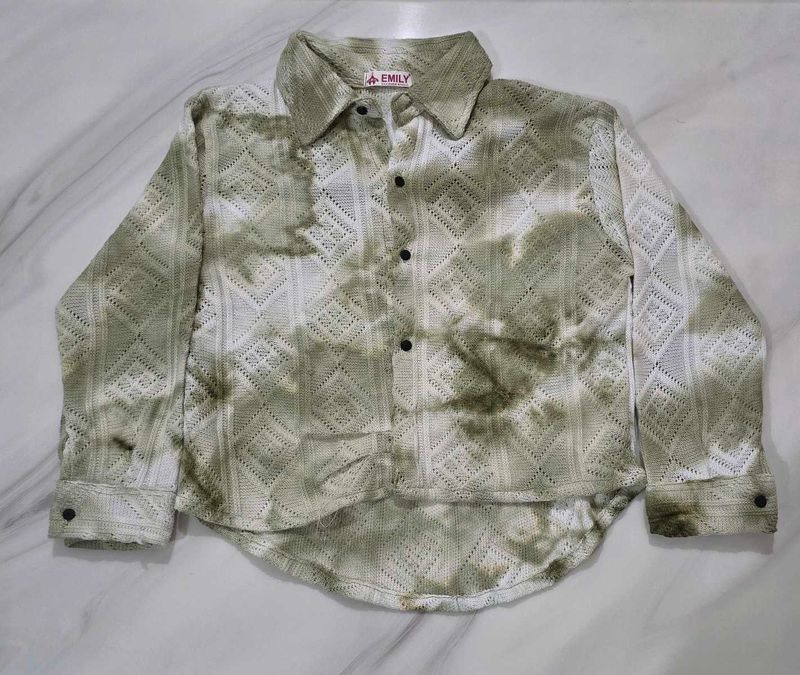 Stylish Green Patterned Shirt