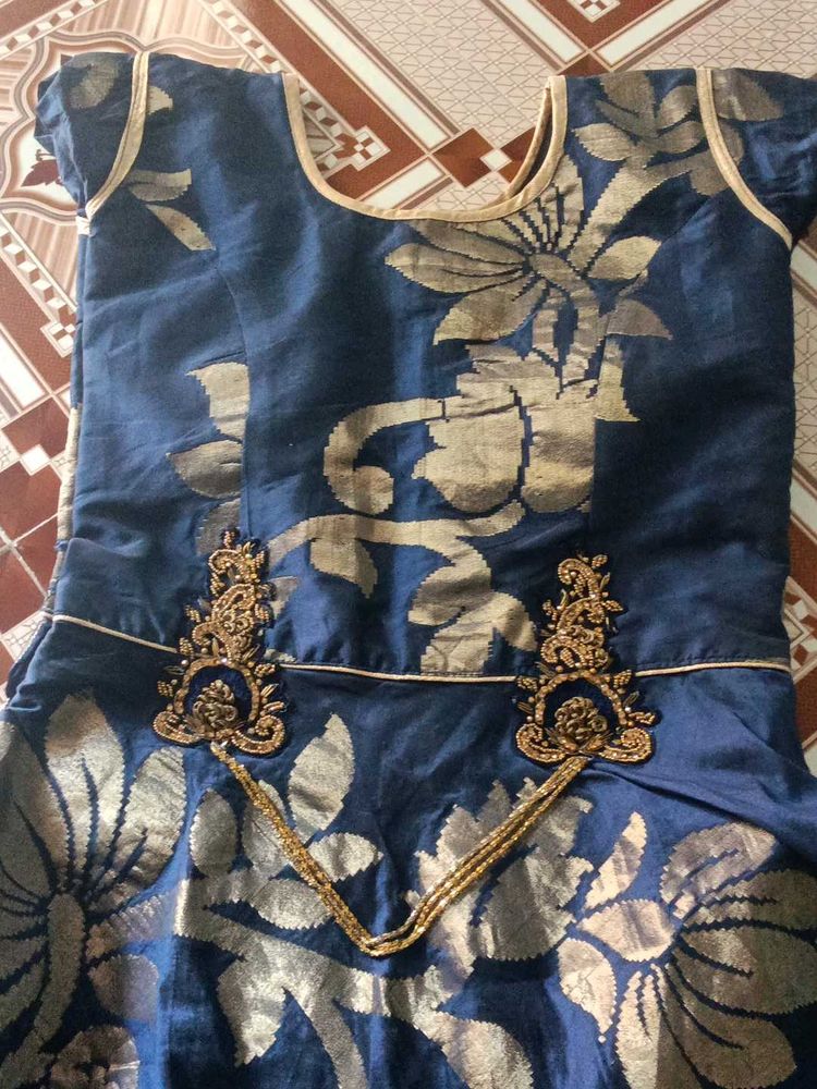 Blue Brocade Lehenga Choli