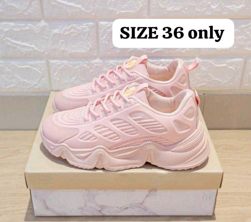 Korean Pink Chunky Sneakers Size 36