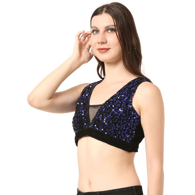 Sparkling Blue Sequin Blouse