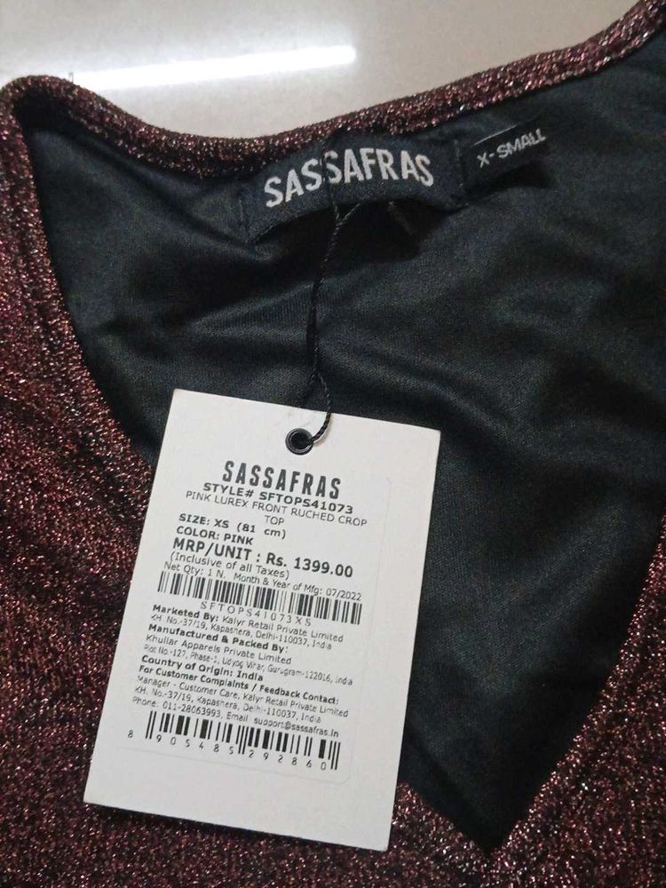 Sassafras  Lurex Crop Top - X
