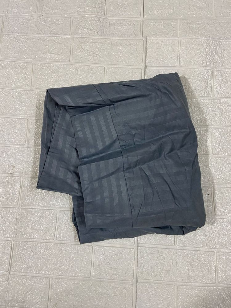 Grey Striped dual bed mattress cover