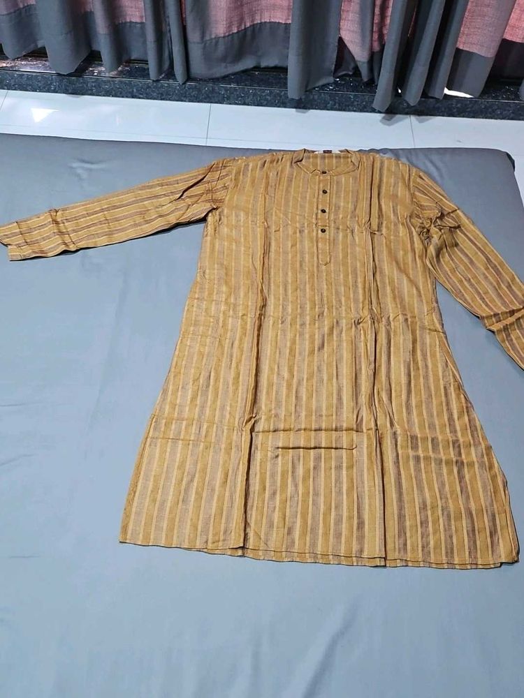 Yellow Striped Kurta
