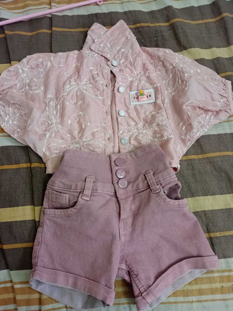 Cute Pink Shorts &amp; Top Set