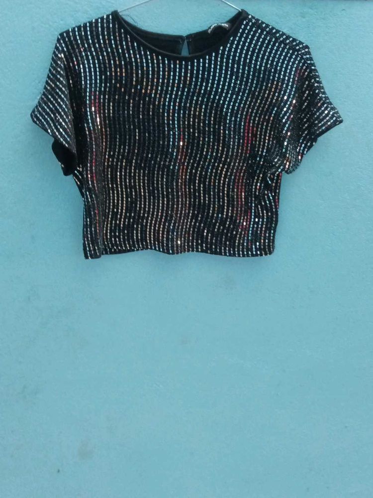 Sparkling Sequin Crop Top