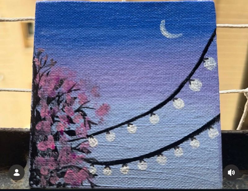 Miniature Cherry Blossom Painting