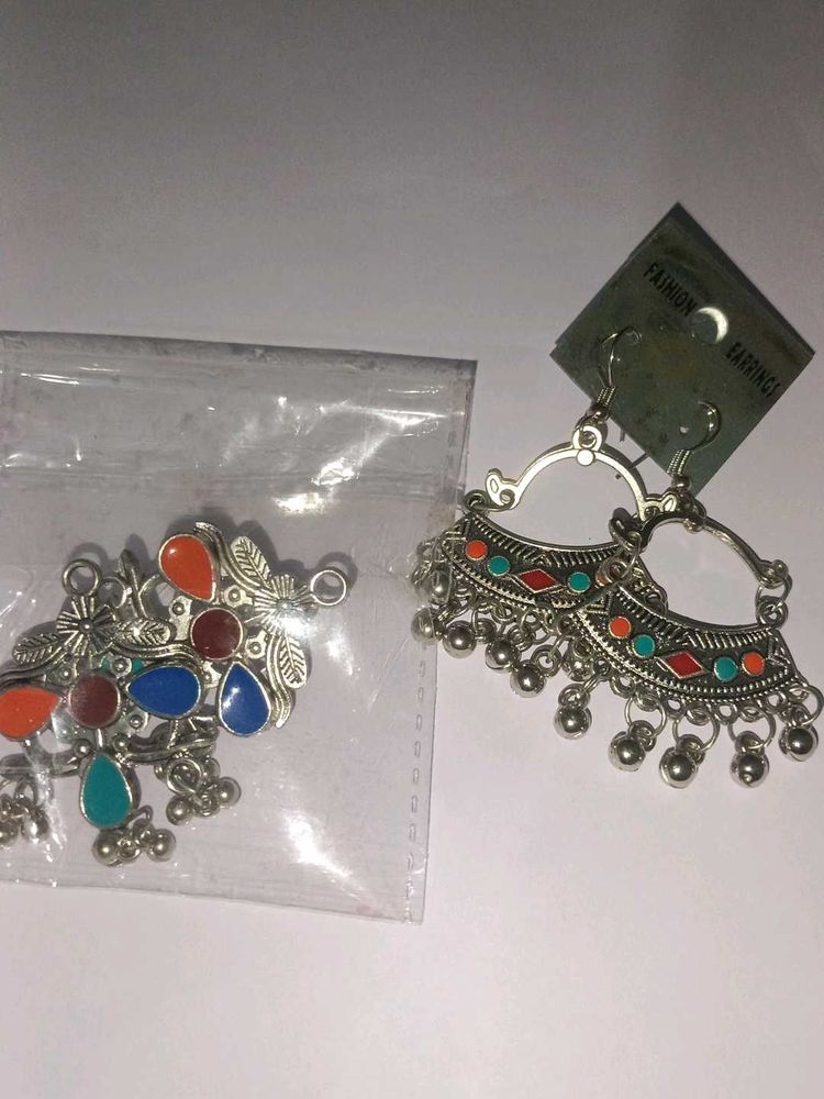 combo Boho Multi-Color Stone Earrings