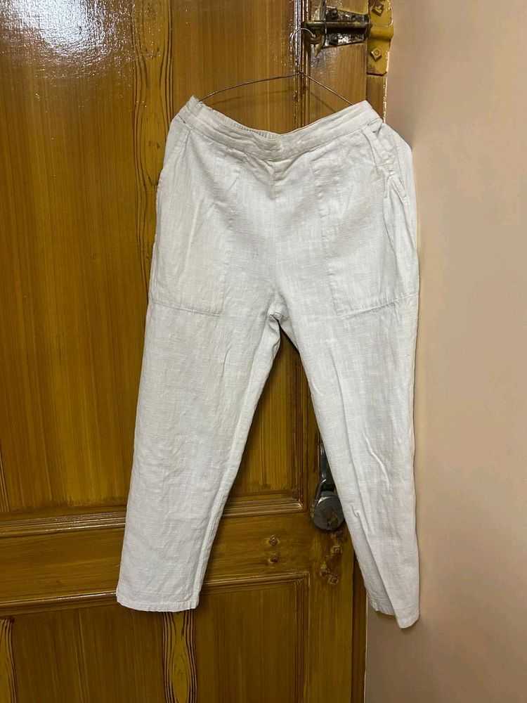Beige Casual Pants