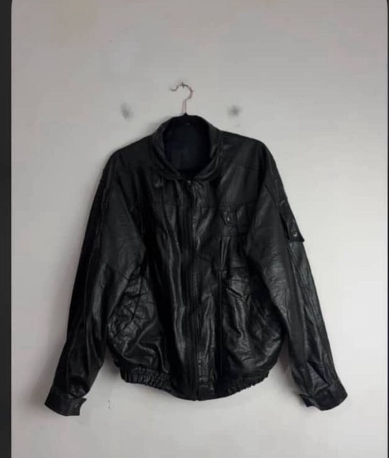 Classic Black Faux Leather Jacket